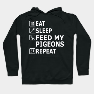 Eat sleep Pigeons Eat Food Repeat Design Fan Hoodie